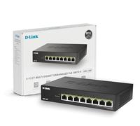 D-Link DMS-108P Switch PoE Non Gestito 8 Porte Multi-Gigabit - 2,5GbE, 230W, 802.3af/at/bt, Fanless, Plug & Play, Struttura in Metallo, IGMP Snooping, QoS, Ethernet Efficiente