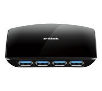 D-LINK DUB 1340 - USB 3.0 4-port hub with power supply unit, black