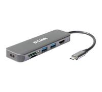D-Link DUB-2327 6 Porte USB-C® (USB 3.1) Multiport Hub Antracite