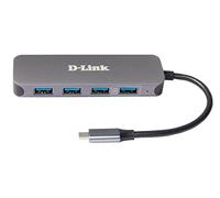D-Link DUB-2340 Hub da USB-C a 4 porte USB 3.0 con alimentazione (60 W PD con supporto Quick Charge BC1.2) per PC, MacBook Pro, MacBook Air, iPad Pro, Chromebook, Surface Pro e altro
