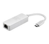 D-Link Adattatore di Rete da USB 3.0 a Gigabit 10/100/1000 Mbps su Connettore RJ45, Alloy Steel, Bianco, USB-C