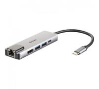 D-Link DUB-M520 replicatore di porte e docking station per notebook Cablato Thunderbolt 3 Alluminio, Nero