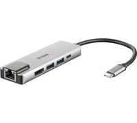 D-Link DUB-M520 replicatore di porte e docking station per laptop Cablato Thunderbolt 3 Alluminio
