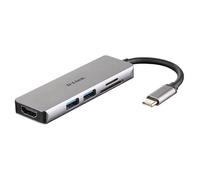 D-LINK HUB USB-C 5-IN-1 CON HDMI E LETTORE CARD SD/MICRO SD, USCITE: HDMI x1, USB 3.0 x2, SD x1, TF x1, HDMI FINO A 4K, PLUG AND PLAY Quantita min. 1