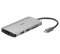 D Link DUB M810 Hub USB di Tipo C 8 in 1 con HDMI 4K e 1080 p 2 Porte USB 3.0 e