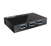D-LINK DUB 1340 - USB 3.0 4-port hub with power supply unit, black