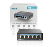D-Link Switch da gioco non gestito a 5 porte da 2,5 GB con 5 | (DMS-105) Multi-Gig in metallo resistente senza ventola, scrivania/parete, indicatore di velocità LED, QoS, porte schermate