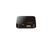 D-LINK DUB H4 - USB 2.0 4-port hub with power supply unit, black