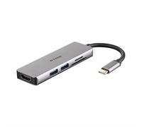 D-Link DUB-M530 - Hub USB di Tipo C, 5 in 1, Adattatore USB C con HDMI 4K e 1080p, 2 Porte USB 3.0/USB 2.0, Lettore di Schede SD e microSD SDHC e SDXC