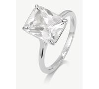 D. Louise D. Louise Radiant Solitaire Diamond-Inspired Ring 3ct one Argento