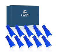 D-Lumina 10 Lampadine Led T5 12V W1.2W, Colore Blu,Con 1 Smd 5050,Per Luci Cruscotto e Abitacolo Auto e Moto