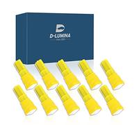 D-Lumina 10 Lampadine Led T5 12V W1.2W, Colore Giallo Arancione,Con 1 Smd 5050,Per Luci Cruscotto e Abitacolo Auto e Moto