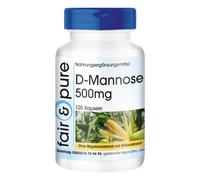 D-mannosio 500 mg - 120 capsule, ad alto dosaggio, 100% vegano | equo e puro