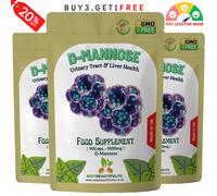 D-Mannosio Pillole 1000mg-Healthy Urinario Tract-Cystitis Sollievo Uti-Liver