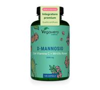 D MANNOSIO Puro 20 mg con Mirtillo Rosso e Vitamina C 100% NATURALE Alto