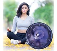 D Minor - Batteria a mano in acciaio, 440 Hz, colore viola vivace, ideale per adulti e bambini, include 9 toni, 2 bacchette, supporto, custodia morbida e panno per la pulizia, strumento musicale