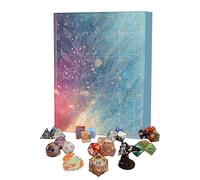 D.N.D - Set di calendario 'Avvento con dadi per il gioco 2024, Dungeons Dragons Dadi, decorazione per il conto alla rovescia per le festività natalizie, set di dadi per conto alla rovescia per 24