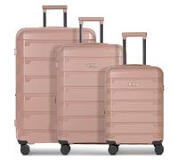 d&n South Dakota 4 ruote Set di valigie 3 pezzi con piega di espansione oro rosa