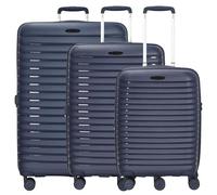 d&n Travel Line 4500 4 ruote Set di valigie 3 pezzi con piega di espansione blu