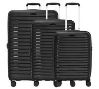 d&n Travel Line 4500 4 ruote Set di valigie 3 pezzi con piega di espansione nero