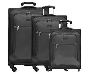 d&n Travel Line 6400 Set di valigie a 2-4 rulli 3 pezzi. nero