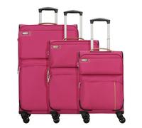 d&n Travel Line 6704 4 ruote Set di valigie 3 pezzi rosa
