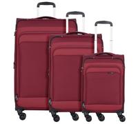 d&n Travel Line 9504 4 ruote Set di valigie 3 pezzi con piega di espansione rosso