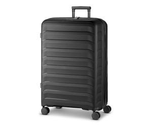 D & N Valigia per il check-in per uomo e donna, grande trolley XL, 48 x 29 x 75 cm, in polipropilene leggero di alta qualità, espandibile e lucchetto TSA, serie Toronto, Nero , L, Bagaglio rigido
