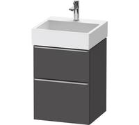 D-Neo Duravit Meuble sous-lavabo suspendu, 484x625x442mm, 1 tiroir, avec poignée acier inox brossé, DE4370070490000, DE4370070490000, Colorazione: Grafite opaco Decor
