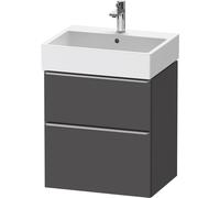 D-Neo Duravit Meuble sous-lavabo suspendu, 584x625x442mm, 1 tiroir, avec poignée acier inox brossé, DE4371070490000, DE4371070490000, Colorazione: Grafite opaco Decor