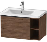 D-Neo Duravit Meuble sous-lavabo suspendu, 784x440x452mm, 1 tiroir, 1 compartiment ouvert sur le côté droit, avec poignée noir diamant, DE42580BD210000, DE42580BD210000, Colorazione: Decoro noce scuro