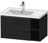 D-Neo Duravit Meuble sous-lavabo suspendu, 784x440x452mm, 1 tiroir, 1 compartiment ouvert sur le côté droit, avec poignée noir diamant, DE42580BD160000, DE42580BD160000, Colorazione: Rovere nero opaco