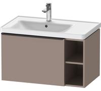 D-Neo Duravit Meuble sous-lavabo suspendu, 784x440x452mm, 1 tiroir, 1 compartiment ouvert sur le côté droit, avec poignée noir diamant, DE42580BD430000, DE42580BD430000, Colorazione: Basalto opaco dec