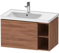 D-Neo Duravit Meuble sous-lavabo suspendu, 784x440x452mm, 1 tiroir, 1 compartiment ouvert sur le côté droit, avec poignée bronze brossé, DE4258004790000, DE4258004790000, Colorazione: Decoro noce opac