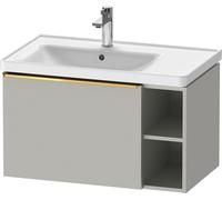 D-Neo Duravit Meuble sous-lavabo suspendu, 784x440x452mm, 1 tiroir, 1 compartiment ouvert sur le côté droit, avec poignée or poli, DE4258034070000, DE4258034070000, Colorazione: Decoro grigio cemento 