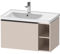 D-Neo Duravit Meuble sous-lavabo suspendu, 784x440x452mm, 1 tiroir, 1 compartiment ouvert sur le côté droit, avec poignée noir diamant, DE42580BD910000, DE42580BD910000, Colorazione: Taupe Matt DÃ©cor