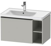 D-Neo Duravit Meuble sous-lavabo suspendu, 784x440x452mm, 1 tiroir, 1 compartiment ouvert sur le côté droit, avec poignée noir diamant, DE42580BD070000, DE42580BD070000, Colorazione: Decoro grigio cem