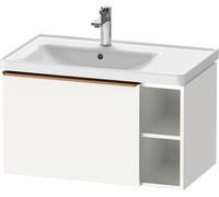 D-Neo Duravit Meuble sous-lavabo suspendu, 784x440x452mm, 1 tiroir, 1 compartiment ouvert sur le côté droit, avec poignée bronze brossé, DE4258004180000, DE4258004180000, Colorazione: Bianco opaco Dec