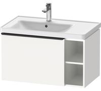 D-Neo Duravit Meuble sous-lavabo suspendu, 784x440x452mm, 1 tiroir, 1 compartiment ouvert sur le côté droit, avec poignée noir diamant, DE42580BD180000, DE42580BD180000, Colorazione: Bianco opaco Deco