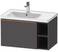 D-Neo Duravit Meuble sous-lavabo suspendu, 784x440x452mm, 1 tiroir, 1 compartiment ouvert sur le côté droit, avec poignée bronze brossé, DE4258004490000, DE4258004490000, Colorazione: Grafite opaco De