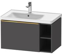 D-Neo Duravit Meuble sous-lavabo suspendu, 784x440x452mm, 1 tiroir, 1 compartiment ouvert sur le côté droit, avec poignée or poli, DE4258034490000, DE4258034490000, Colorazione: Grafite opaco Decor
