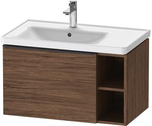 D-Neo Duravit Meuble sous-lavabo suspendu, 784x440x452mm, 1 tiroir, 1 compartiment ouvert sur le côté droit, avec poignée noir diamant, DE42580BD210000, DE42580BD210000, Colorazione: Decoro noce scuro