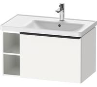 D-Neo Duravit Meuble sous-lavabo suspendu, 784x440x452mm, 1 tiroir, 1 compartiment ouvert sur le côté gauche, avec poignée noir diamant, DE42570BD180000, DE42570BD180000, Colorazione: Bianco opaco Dec