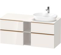 D-Neo Duravit Meuble sous-vasque sur console suspendu (découpe à droite), 1400x664x550mm, 2 coulissants, 2 tiroirs, 2 casiers ouverts, avec poignée bronze brossé, DE4970R04220000, DE4970R04220000, Col