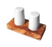 D.O.M. Albert Set Saliera E Macina Pepe In Ceramica Su Base In Olivo