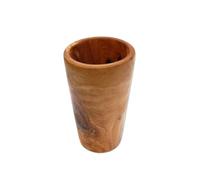 D.O.M.® Bicchiere porta spazzolini in legno d'ulivo, 2 misure, incisione possibile (bicchiere grande senza incisione)