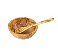 D.O.M. Die Olivenholz-Manufaktur - Tazza da müsli in legno di olivo, con cucchiaio