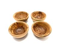 D.O.M. Tapas - Ciotole rotonde, Ø 12 cm, in legno d'ulivo, set da 4 pezzi