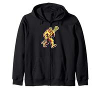 D-Pole Long Stick Bigfoot Lacrosse Player Sasquatch LAX Felpa con Cappuccio