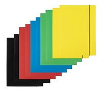 D.RECT 10 Pezzi (2 Pezzi per Colore 5 x 2) Cartellina in Cartone | Gomma | Elastico per DIN A4 | 3 Alette, 300 g, Colori Assortiti